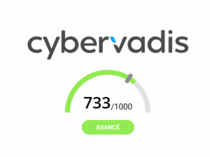 Logo Cybervadis — score 733/1000 niveau Avancé