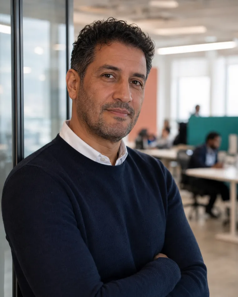 Portrait authentique d'un superviseur d'équipe COMEARTH attentif dans des bureaux modernes